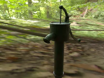 19th Century Water Pump Low-poly 3D model