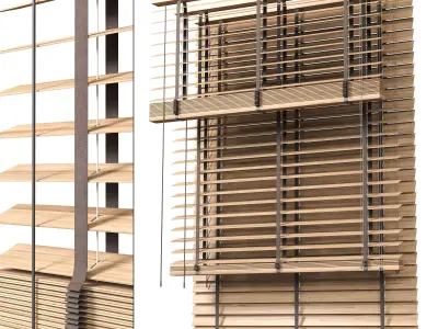 Wooden Blinds Set 40 3D model