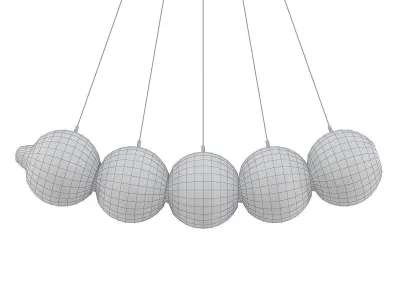 pendulum multi colored glass pendant light 3D model