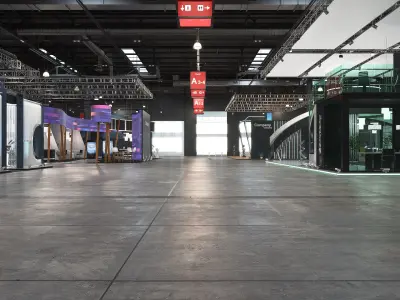  Exhibition hall with stands 