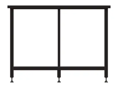 Custom Steel Table With Undershelf 3D model