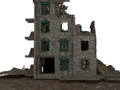 Realistic Ruined Building 3D model