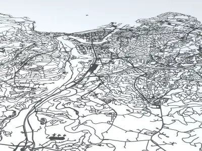 Trondheim Area Road Network and Streets 3D model