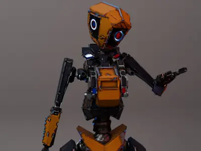 War Bot Low-poly 3D model