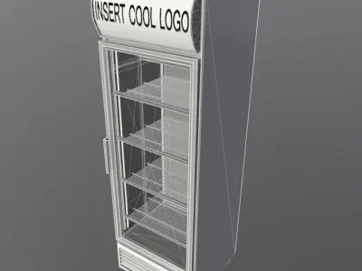 Supermarket Glass Door Refrigerator Free low-poly 3D model