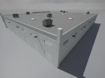 Modular Warehouse Low-poly 3D model