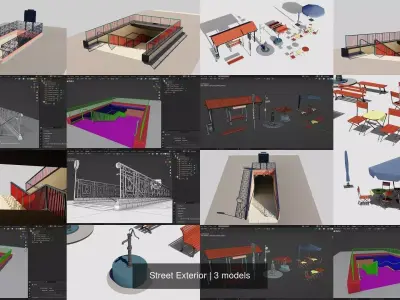 Street Exterior 3D Model Pack