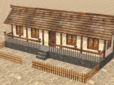 Medieval house thirteen 3 Low-poly 3D model