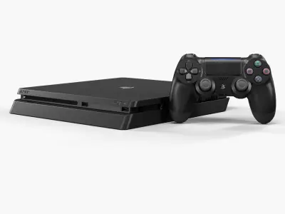 Sony PlayStation 4 Slim Low-poly 3D model