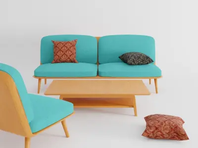 Fredericia Spine cyan 3D model