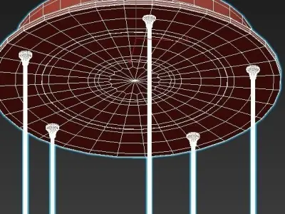 iledex-blossom-c4476-5r-gl chandelier with five glass globes ... 3D model