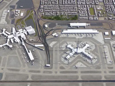 Las Vegas - McCarran Airport Low-poly 3D model
