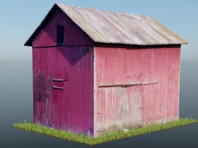 Old Red Barn Low-poly 3D model