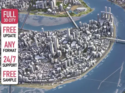 Chongqing - 3D City Model Low-poly 3D model