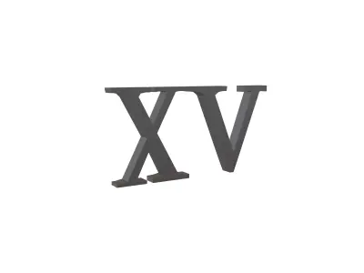 Roman Numerals 15 v1 001 Low-poly 3D model