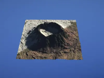 Landscape Environment Volcano Snow 43 Low-poly 3D model