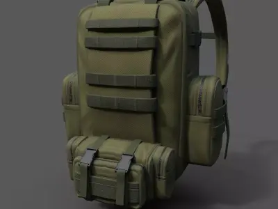 Bagpack human scifi military  Low-poly 3D model