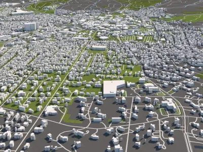 Santa Fe New Mexico USA City Map 50x50km 3D model