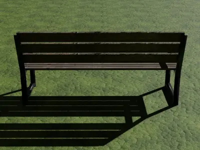 Bench Low-poly 3D model 7
