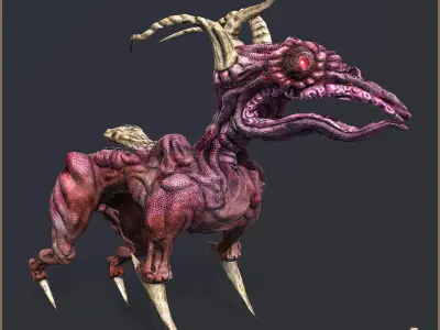 Demonic Beast Low-poly 3D model