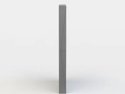 Window wooden door with four glass panes Low-poly 3D model