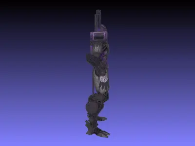 Virallon Futuristic Rigged Robot Character with Animations Low-poly 3D model