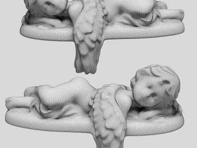 Sleeping angel Low-poly 3D model