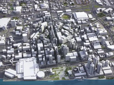 Detroit Low-poly 3D model