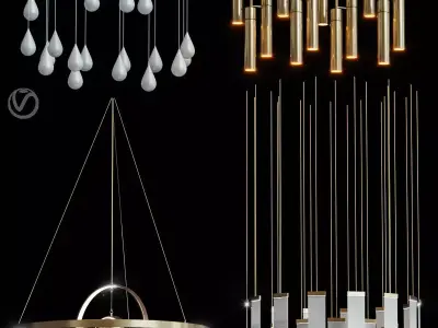 Lampatron REACT R and pendant lamps 3D model