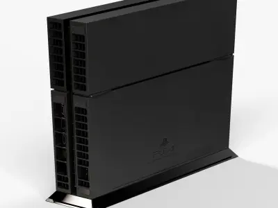 Sony PlayStation 4 Game Console with Stand Low-poly 3D model