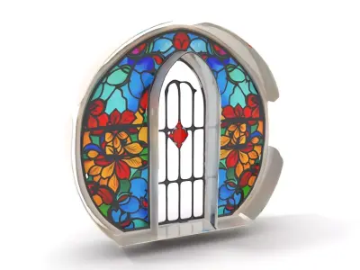 Colorful Stained Glass model pack Low-poly 3D model