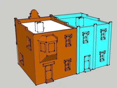 Shop Store Building 2pcs by Outland Models 3D Printable 3D print model buy