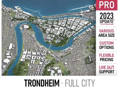 Trondheim  Low-poly 3D model
