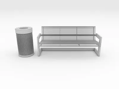 Bench Park 39 3D model