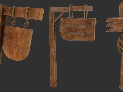 Guide Board Low poly Low-poly 3D model