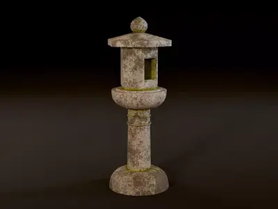 Japanese Stone Lantern Low-poly 3D model