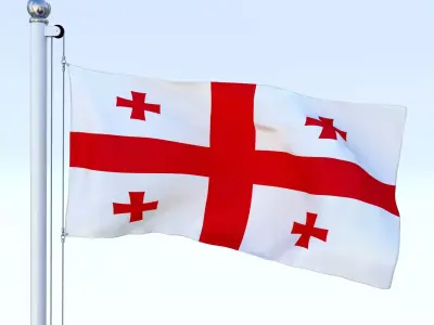 Animated Georgia Flag Low-poly 3D model