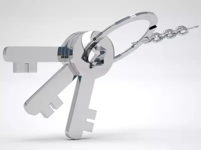 Keys with Keychain 3D model