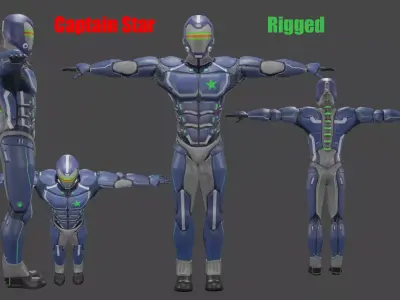 Captain Star Low-poly 3D model