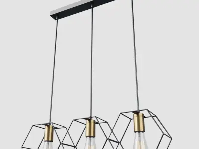 Collection of three chandeliers Low-poly 3D model