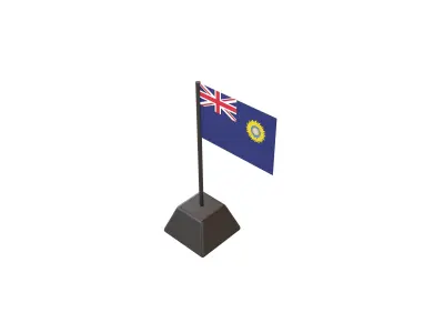 Flag of Imperial India v1 001 Low-poly 3D model