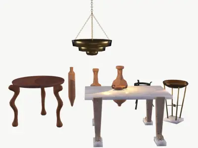  Roman furniture - Roman Villa pack Free low-poly 3D model