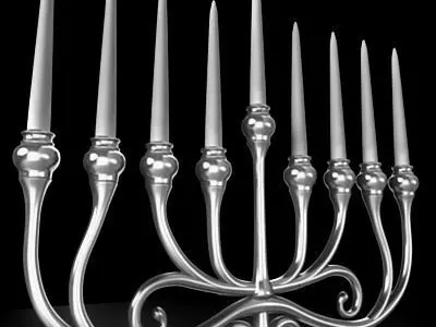 Menorah Silver 3D model