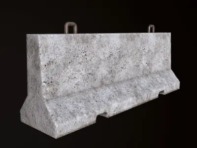 Concrete Barricade - PBR Game Ready Low-poly 3D model