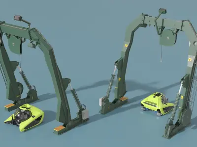  Marine Crane with Submarine 