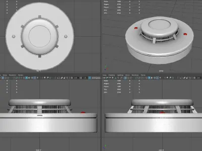 Smoke Detector Low-poly 3D model