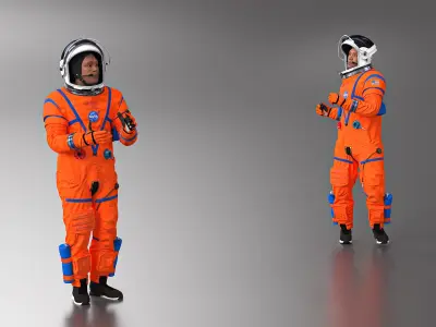  Astronaut in Advanced Crew Escape Space Suit Rigged for Maya 