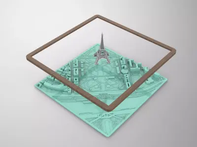 Eiffel Tower 3D City Model   3D print model