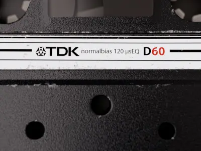 TDK Cassette Low-poly 3D model