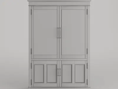Display cabinet with glass doors 3D model